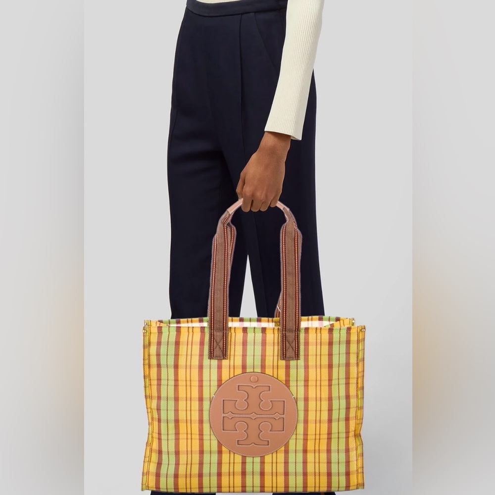 Tory Burch Ella Plaid Tote Bag